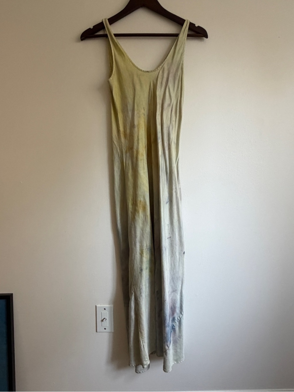 Vintage Hand Dyed Silk Dress with Subtle Multicolor Wash - Picture 7 of 16